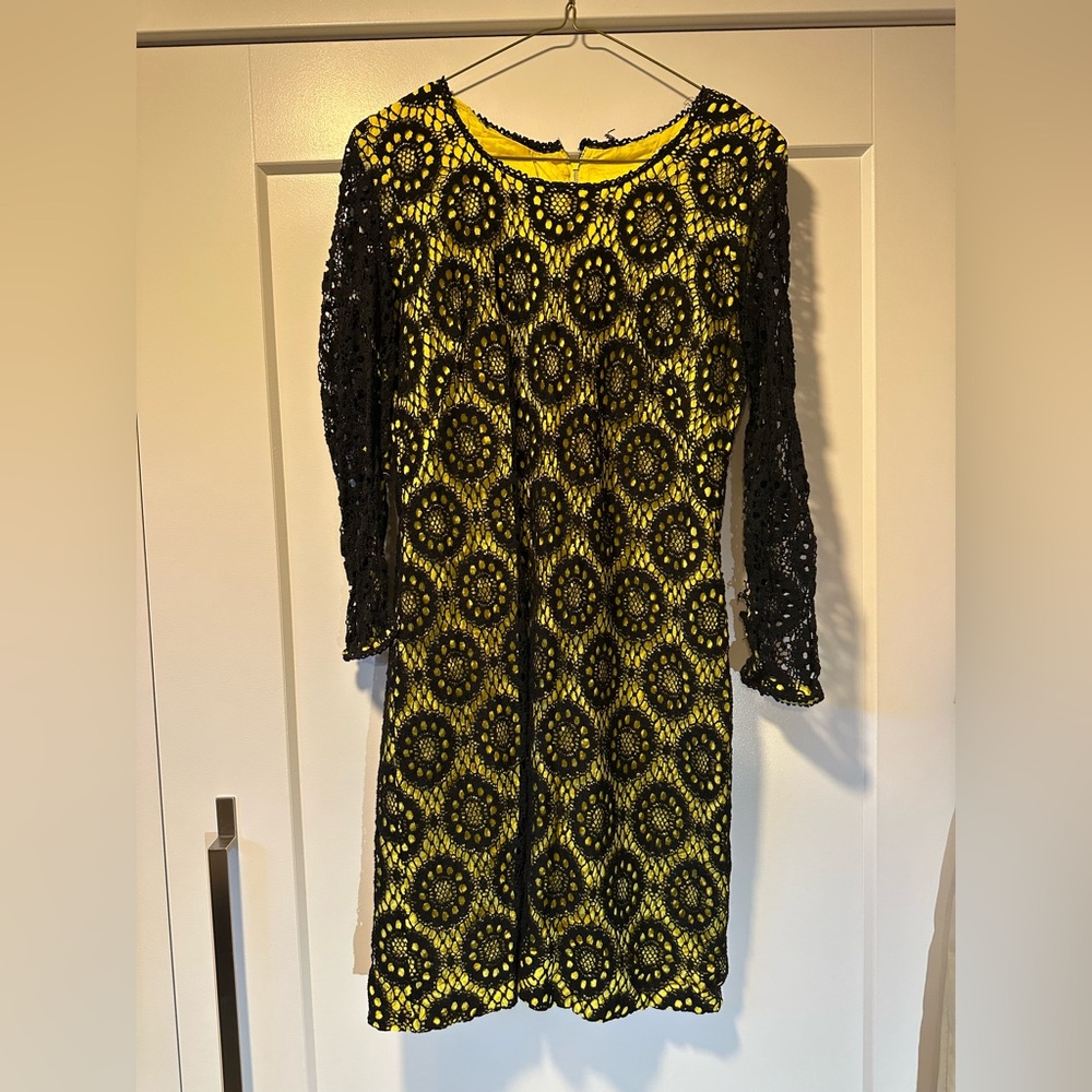 Vintage Nancy G Black Lace Overlay Dress